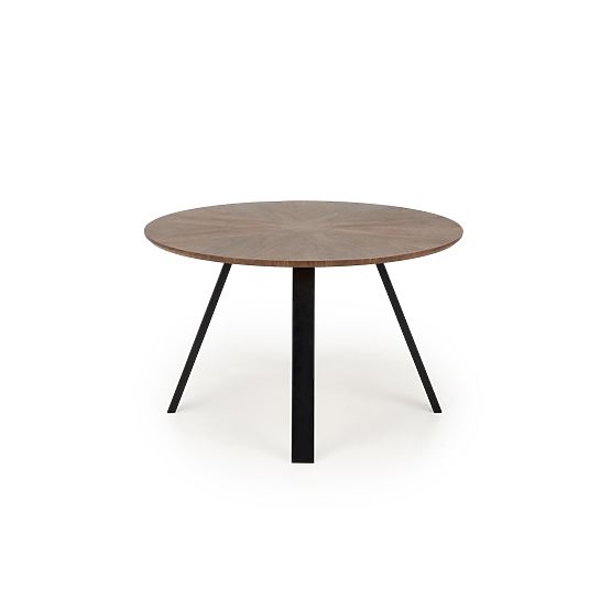 Tavolo rotondo DANILO, piano - noce, gambe - nere (2p=1ks)