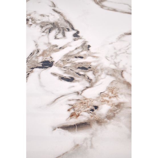 Tavolo rotondo GARET, marmo bianco / nero (2p=1ks)