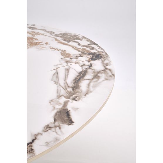 Tavolo rotondo GARET, marmo bianco / nero (2p=1ks)
