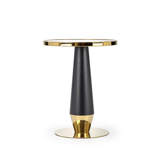 Tavolo rotondo MOLINA, marmo nero / nero / oro (2p=1ks)