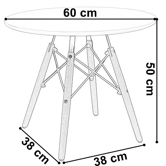 Tavolo rotondo PARIS DTW 60 cm bianco