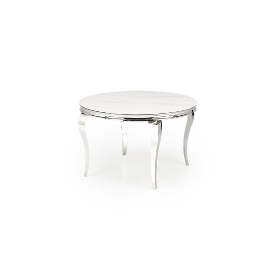 Tavolo rotondo REGINALD piano - marmo bianco, gambe - argento