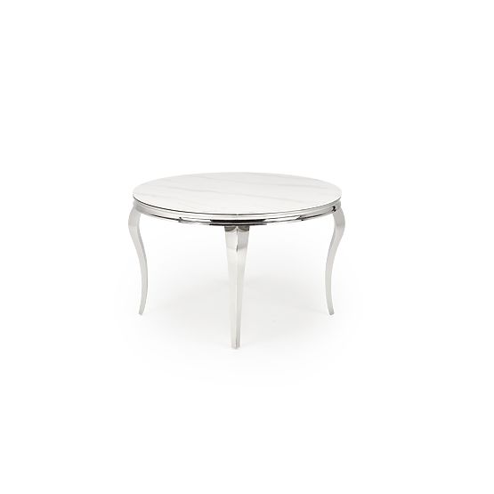 Tavolo rotondo REGINALD piano - marmo bianco, gambe - argento