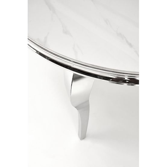 Tavolo rotondo REGINALD piano - marmo bianco, gambe - argento