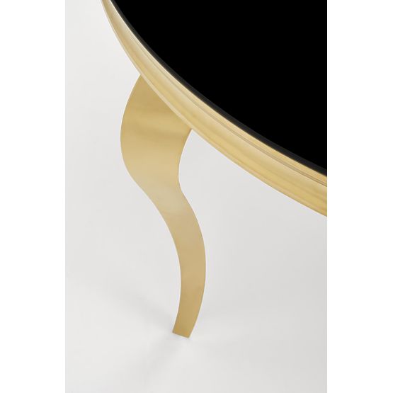 Tavolo rotondo REGINALD_2 piano - vetro nero, gambe - oro