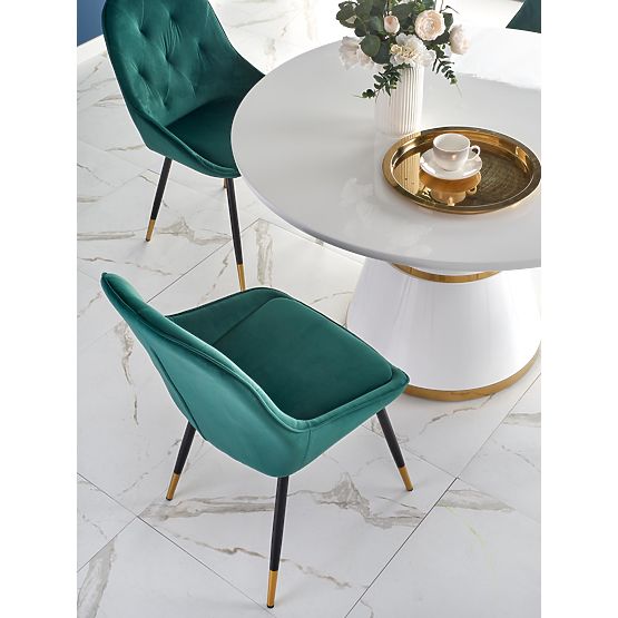 Tavolo VEGAS, piano - bianco, gambe - bianco/oro (2p=1pz)