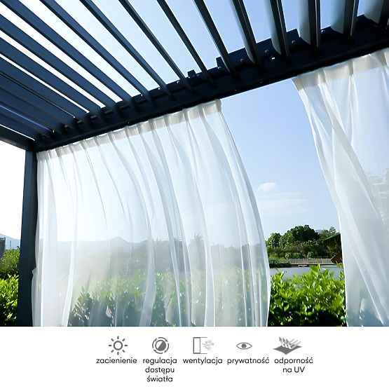 Tenda 475 cm per lato pergola 5 m, bianco