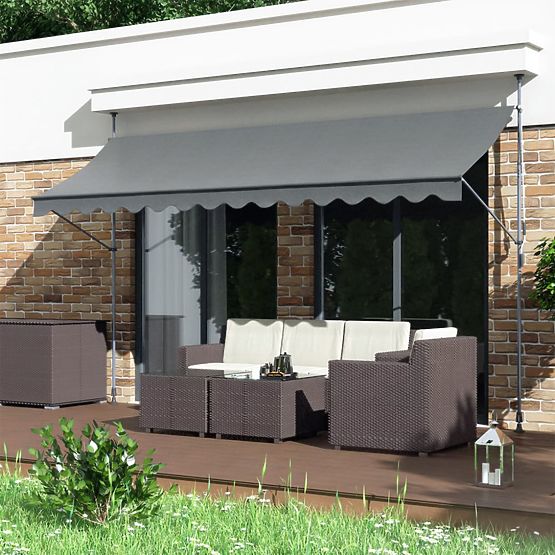Tenda da balcone con altezza regolabile, impermeabile con manovella manuale