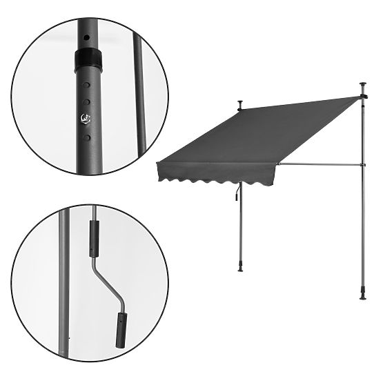 Tenda da balcone con altezza regolabile, impermeabile con manovella manuale