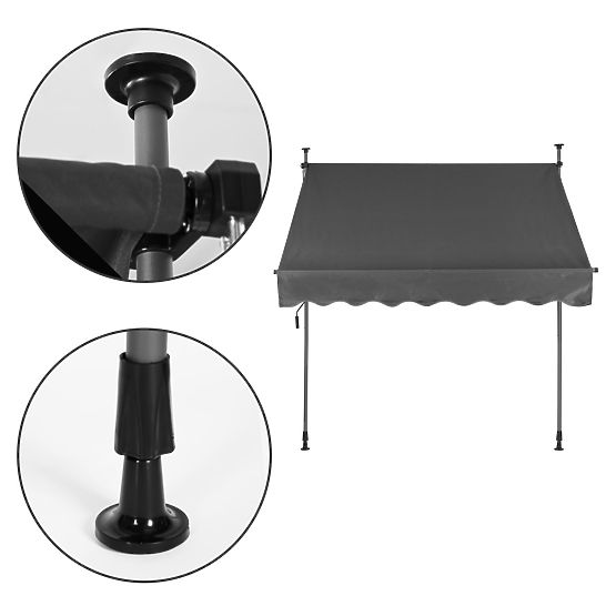Tenda da balcone con altezza regolabile, impermeabile con manovella manuale