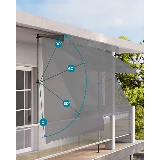 Tenda da balcone con altezza regolabile, impermeabile con manovella manuale