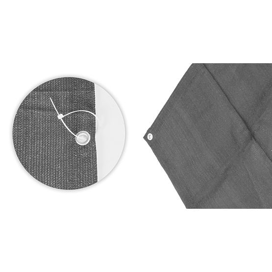 Tenda da balcone con ferramenta 100x700 cm rete ombreggiante + elementi di installazione grigia Mult