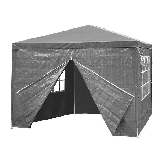 Tenda da giardino 3x3 m 4 pareti grigia MultiGarden
