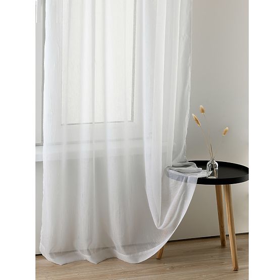 Tenda KRESZ colore bianco stile classico flex flex 5,5 cm con piega doppia voile stropicciato 140x27