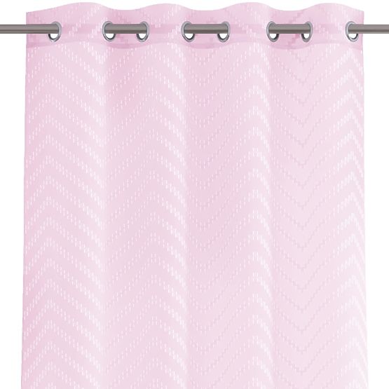 Tenda MOLISA colore rosa motivo ricamato boho occhielli argento voile 140x270 ameliahome