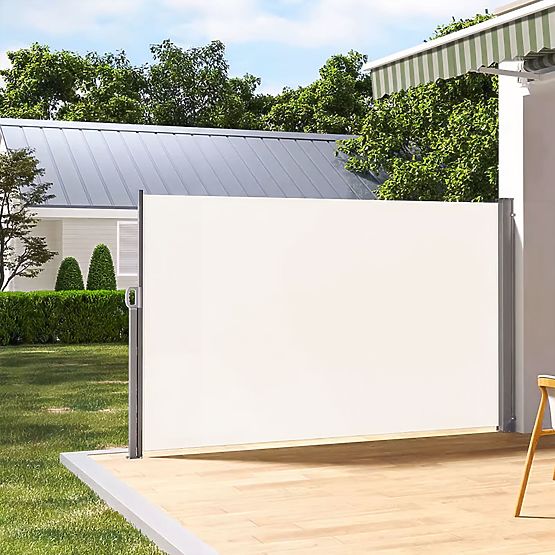 Tenda pieghevole 300x180 cm paravento laterale per giardino e terrazza beige