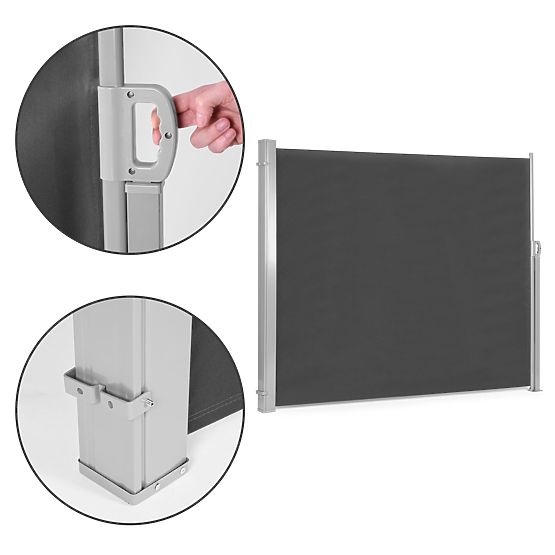 Tenda pieghevole 300x200 cm con paravento laterale per giardino e terrazza antracite