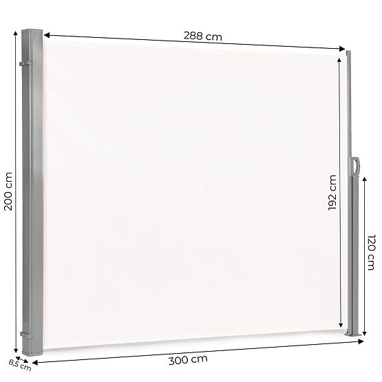 Tenda pieghevole 300x200 cm paravento laterale per giardino e terrazza beige