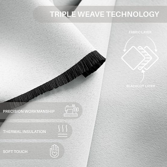 Tenda RESTILO BLACKOUT colore bianco, fascetta per fissaggio, stile classico, occhielli argento, mat