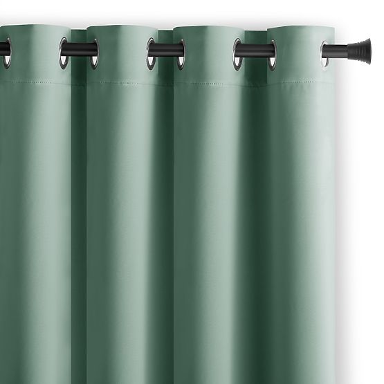 Tenda RESTILO BLACKOUT colore menta, passante, stile classico, occhielli argento, materiale bl