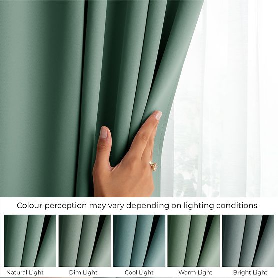 Tenda RESTILO BLACKOUT colore menta, stile classico, occhielli argentati, materiale bl