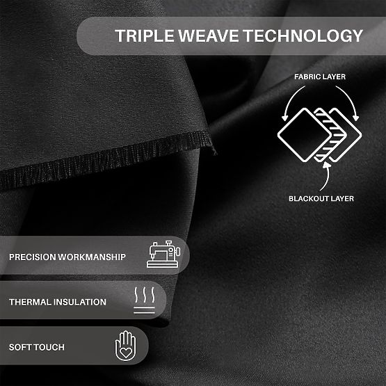 Tenda RESTILO BLACKOUT colore nero, fascetta per fissaggio, stile classico, occhielli argentati, mat