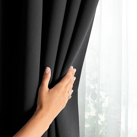 Tenda RESTILO BLACKOUT colore nero sciarpa stile classico nastro materiale blackout 140x245