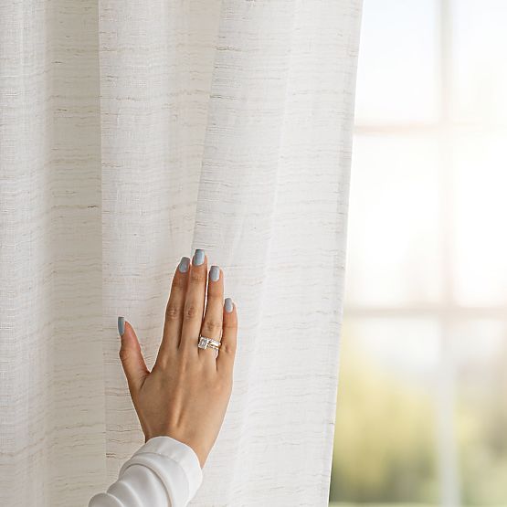 Tenda RESTILO DRIMAR colore beige stile moderno nastro materiale lino, microfibra 140x270