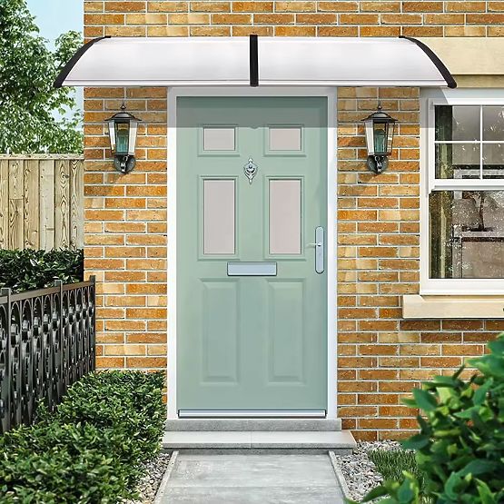 Tettoia per porta 150x80 cm protezione policarbonato