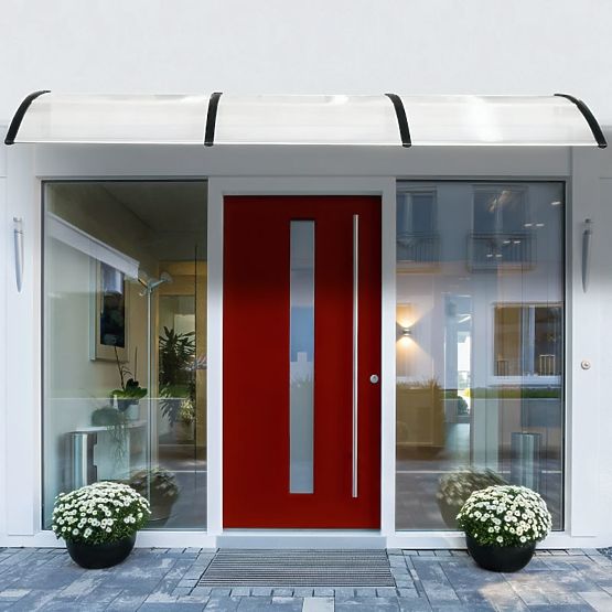 Tettoia per porta 150x80 cm protezione policarbonato
