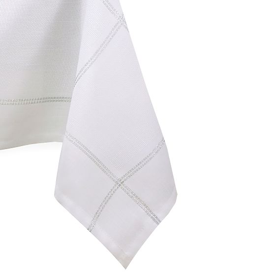 Tovaglia ANTONY colore bianco motivo liscio classico 130x160 ameliahome