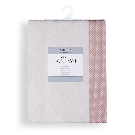 Tovaglia MILLUZA crema metallizzata motivo classico 140x300 ameliahome