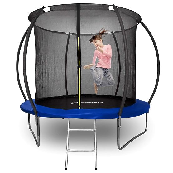 Trampolino con rete di protezione e scala HENZEN 305 cm blu FT10