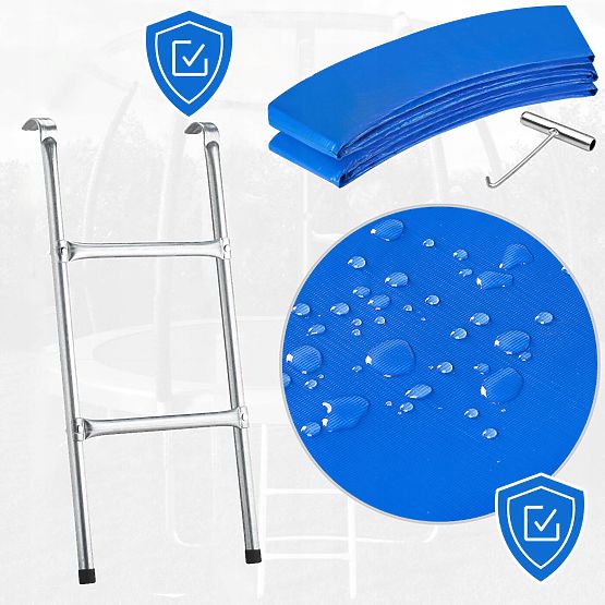 Trampolino con rete e scala HENZEN 244 cm blu FT 8