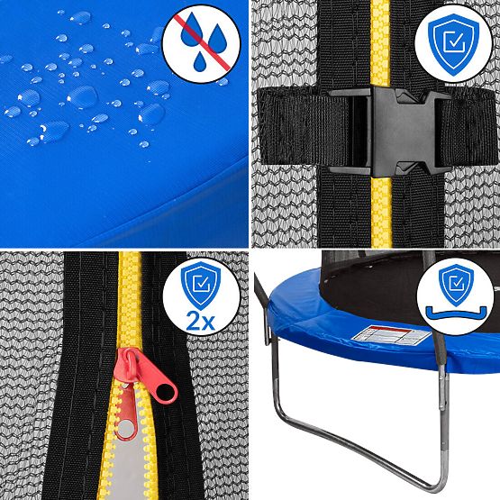 Trampolino con rete e scala HENZEN 244 cm blu FT 8