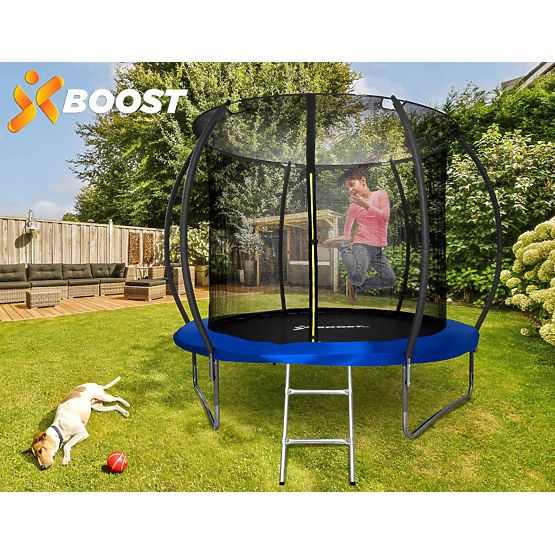 Trampolino con rete e scala HENZEN 244 cm blu FT 8