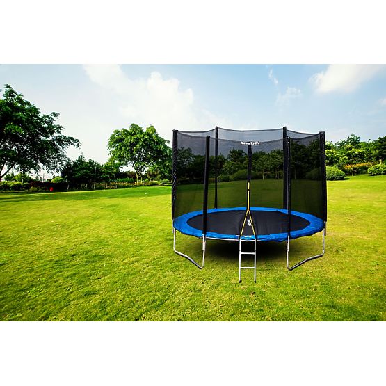 Trampolino da giardino con rete esterna diametro 8 ft 244-252 cm + scala