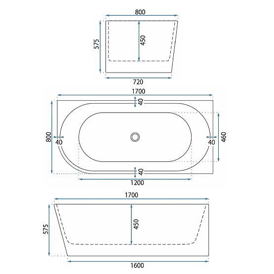 Vasca Angolare in Acrilico WENUS DESTRA 170
