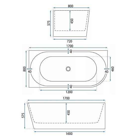 Vasca Angolare in Acrilico WENUS SINISTRA 170