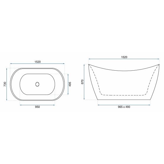 Vasca da bagno indipendente Rea Ferrano 150