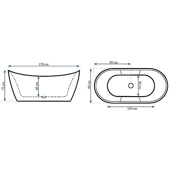 Vasca da bagno indipendente Rea Ferrano 170