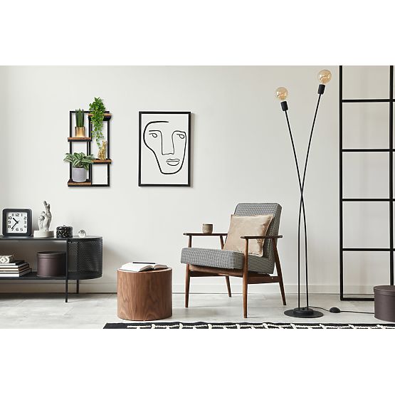 Vaso sospeso nero Hagart Rustic rovere antico