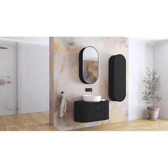 VENEZIA Armadietto a specchio 1D nero (2p=1ks)