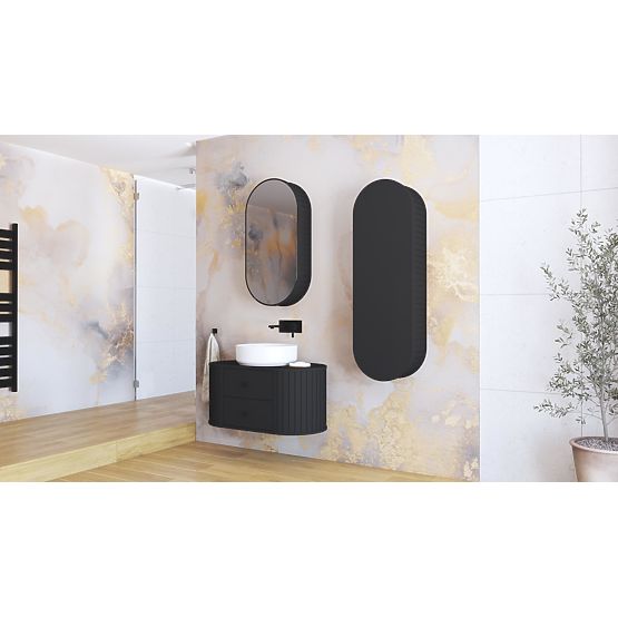 VENEZIA Armadietto a specchio 1D nero (2p=1ks)