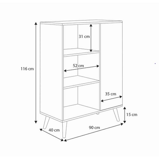 Vetrina Fondi con gambe in legno Rovere artigianale bianco