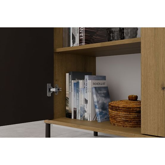 Vetrina KAMARO 2DD SLIM/LISCIO ROVERE ARTIGIANO Frontale Lamellare Scanalato + Classico