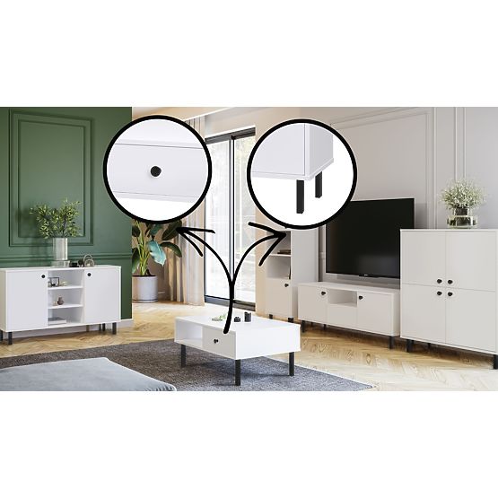 Vetrina per soggiorno Venus bianca loft