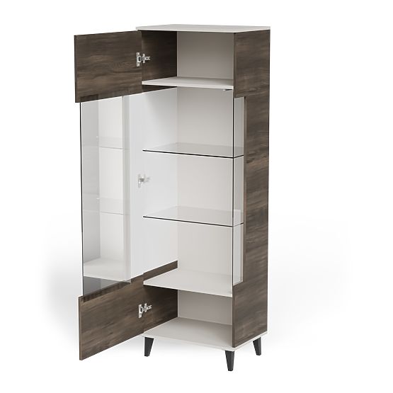 Vetrina RANDOM 2 V-1 cashmere / noce / nero