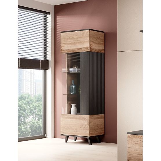 Vetrina RANDOM W-1 - Rovere Wotan/Nero