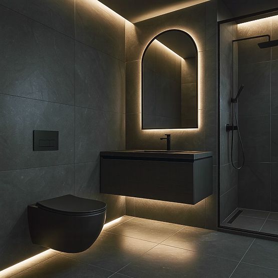 WC sospeso Rea Carlo Mini Tornado NF NERO OPACO